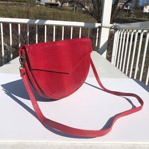Cole Large red half circle clutch purse fun